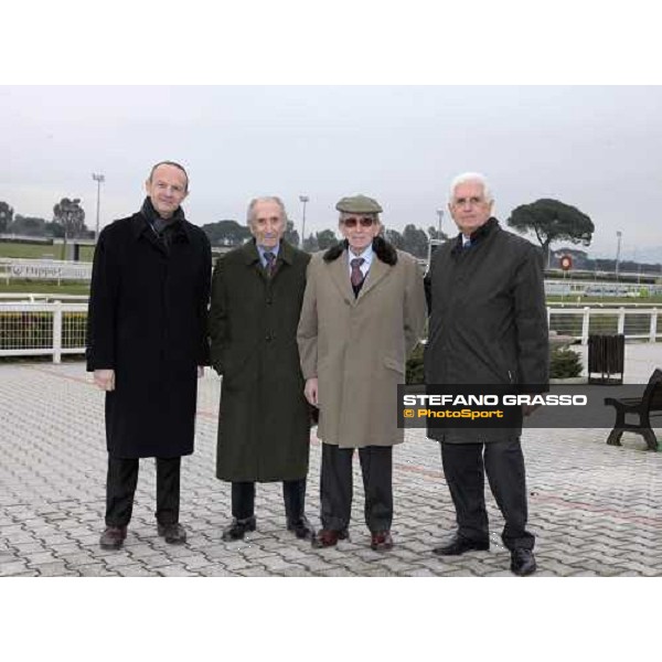 Piero and Raimondo D\' Inzeo with Enzo Mei and Elio Pautasso at Capannelle racetrack Roma, 14th february 2010 ph. Stefano Grasso