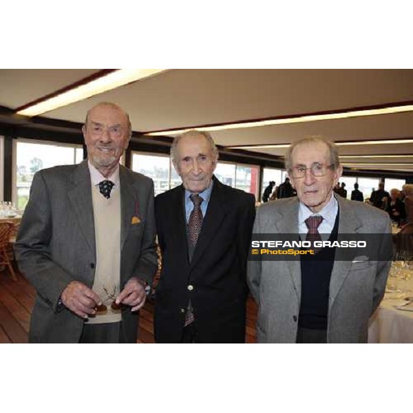 Adriano Capuzzo with Piero D\' Inzeo and Raimondo D\'Inzeo, Roma, Capannelle racetrack, 14th february 2010 ph. Stefano Grasso