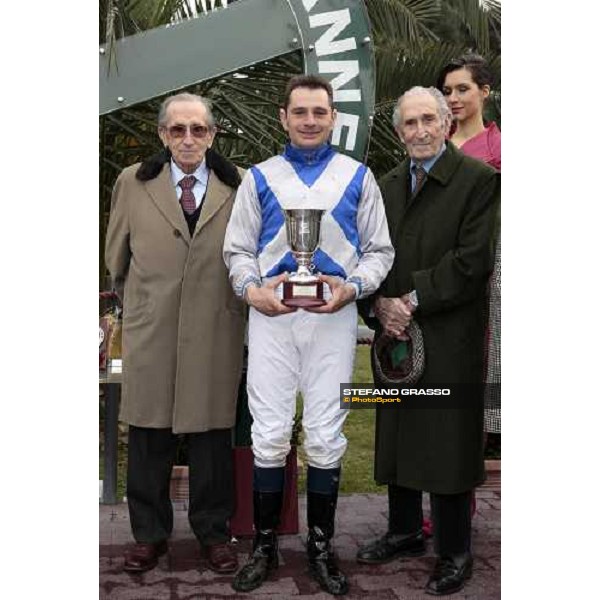 Raimondo and Piero D\' Inzeo with Dirk Fuhrmann winner of 60.a Gran Corsa Siepi Roma, 14th february 2010 ph. Stefano Grasso