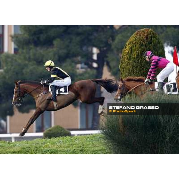 Lutin des Bordes and Josef Bartos during the 121¡ Grande Steeple Chase di Romna - Mem. Gen. Mario Argenton Rome, 14th february 2010 ph. Stefano Grasso