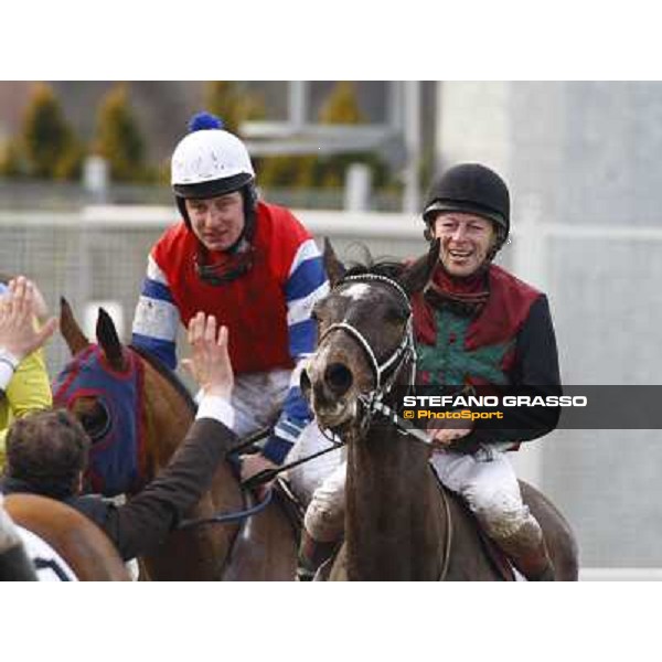 Paul A. Johnson and St Petersbourg after winning the 121¡ Grande Steeple Chase di Romna - Mem. Gen. Mario Argenton Rome, 14th february 2010 ph. Stefano Grasso