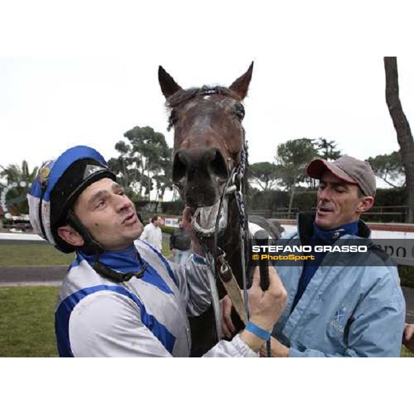 Dirk Furhmann and Frammassone in the winner circle of 60.a Gran Corsa Siepi di Roma Roma, 14th february 2010 ph. Stefano Grasso