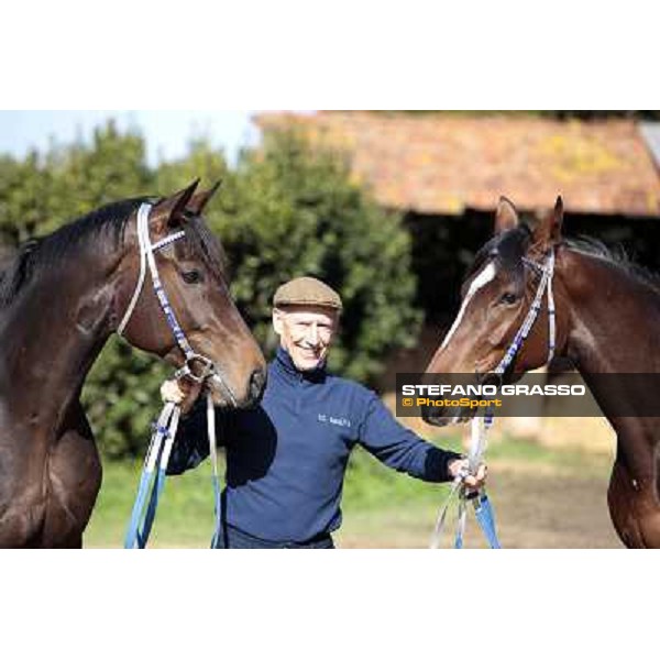 Franco Contu with Frammassone and Eppursimuove pictured at Franco Contu\'s stable Rome, 21st february 2010 ph. Stefano Grasso