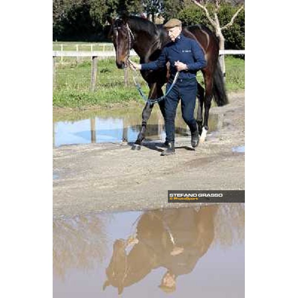 Franco Contu with Frammassone pictured at Franco Contu\'s stable Rome, 21st february 2010 ph. Stefano Grasso