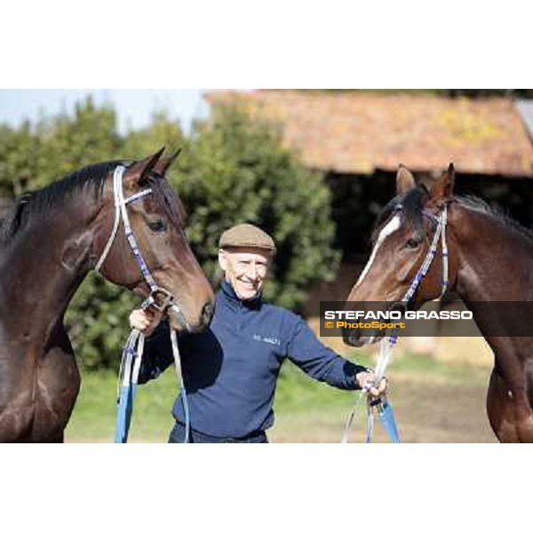 Franco Contu with Frammassone and Eppursimuove pictured at Franco Contu\'s stable Rome, 21st february 2010 ph. Stefano Grasso