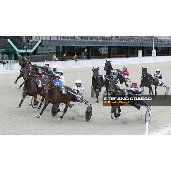 Island Effe, Filipp Roc, Lisa America, Iulius del Ronco, Italiano and Le Touquet during the start of the Gran Premio E.N.C.A.T - Mem. Fausto Branchini Milan San Siro, 27th february 2010 ph. Stefano Grasso