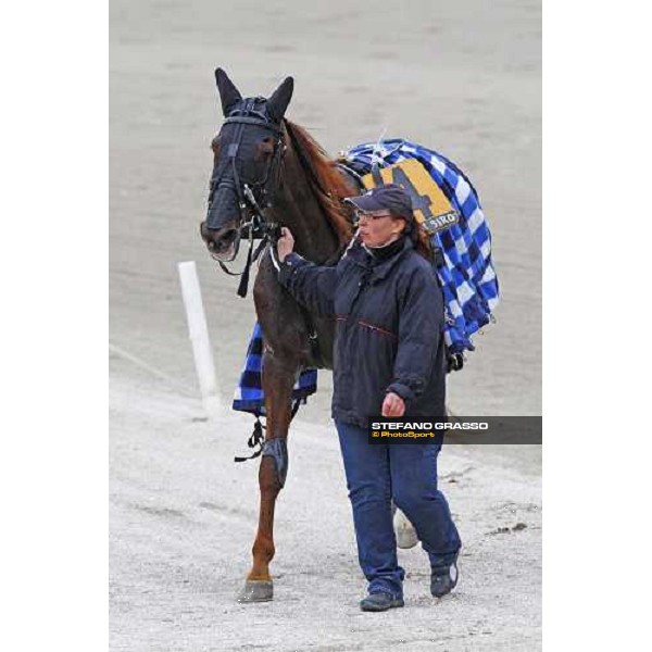 Megan Grif after winning the Premio Leola Hanover Milan San Siro, 27th february 2010 ph. Stefano Grasso