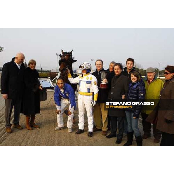 the prize giving ceremony of Gran Premio Cittˆ di Padova won by Roberto Andreghetti with Mineiro As Ponte di Brenta (PD), 14th march 2010 ph. Stefano Grasso