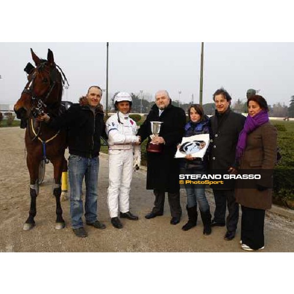 Prize giving ceremony of the Gran Premio Le Padovanelle won by Andrea Farolfi with Leroy Gi˜ Ponte di Brenta (PD), 14th march 2010 ph. Stefano Grasso