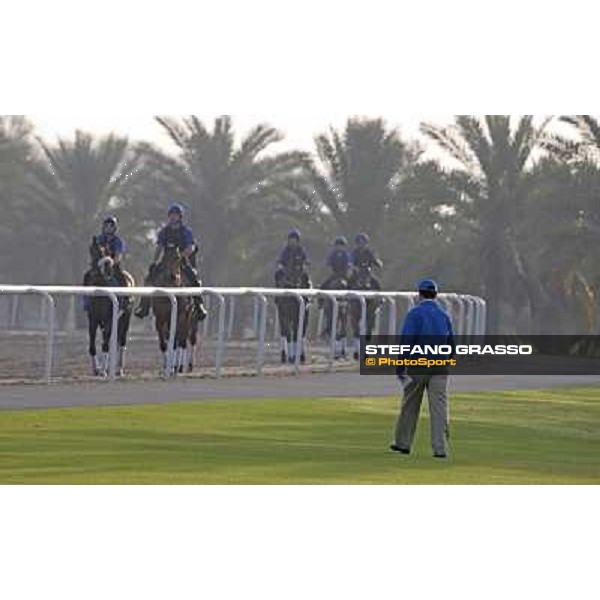 Saeed Bin Suroor with a group of riders at Al Quoz racing stable during the Godolphin Media Morning Dubai - Al Quoz, 24th march 2010 ph. Stefano Grasso
