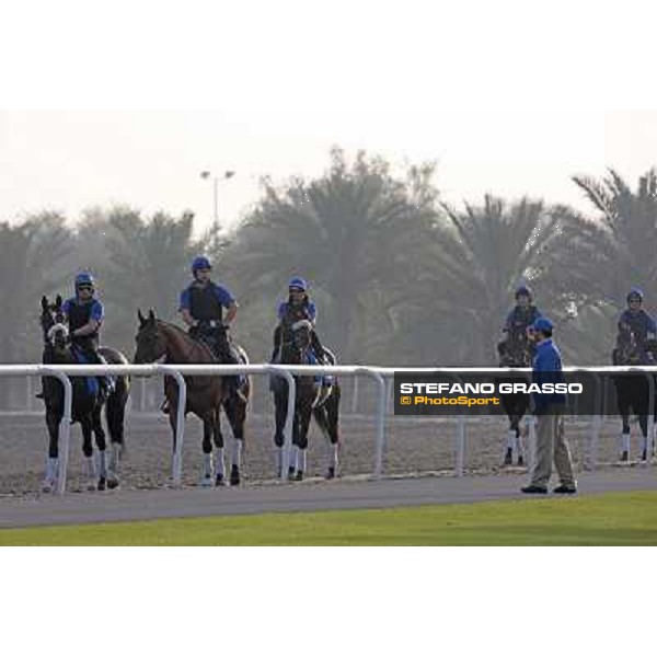 Saeed Bin Suroor gives some instructions to a group of riders at Al Quoz racing stable during the Godolphin Media Morning Dubai - Al Quoz, 24th march 2010 ph. Stefano Grasso