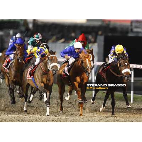 the finish line of the Dubai World Cup - Gloria de Campeao winner, Lizard\'s Desire and Allibar Dubai - Meydan, 26th march 2010 ph. Stefano Grasso