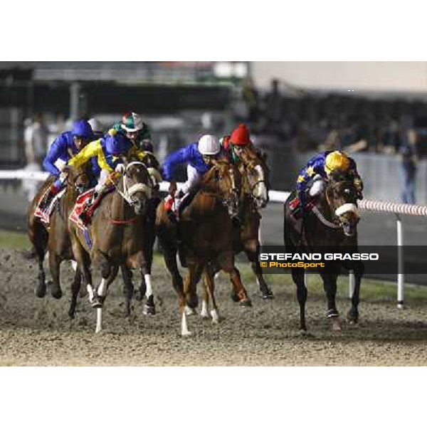 the finish line of the Dubai World Cup - Gloria de Campeao winner, Lizard\'s Desire and Allibar Dubai - Meydan, 26th march 2010 ph. Stefano Grasso