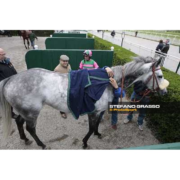 Mirco Demuro and Vittorio Caruso with Voila Ici after winning the Premio Federico Regoli Milan, San Siro racetrack 11th april 2010 ph. Stefano Grasso