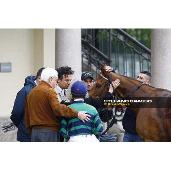 Sadowa Destination with her connection after winning the Premio Chiese Milano, 11st april 2010 ph. Stefano Grasso
