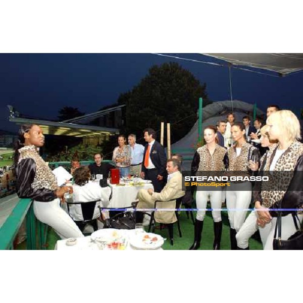 Roberto Cavalli fashion at Varese racetrack Varese, Le Bettole 7th august 2004 ph. Stefano Grasso
