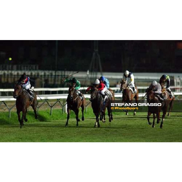 at left Therry Girl with Walter Gambarota wins Premio La Novella beating Perdipiu and Shinka Varese, Le Bettole 7th august 2004 ph. Stefano Grasso