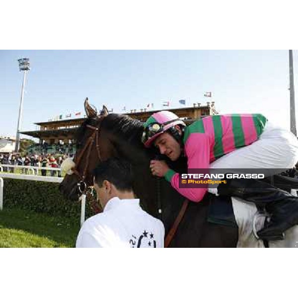 Mirco Demuro and Worthadd after winning the 127° Derby Italiano Rome, 8th may 2010 ph. Stefano Grasso