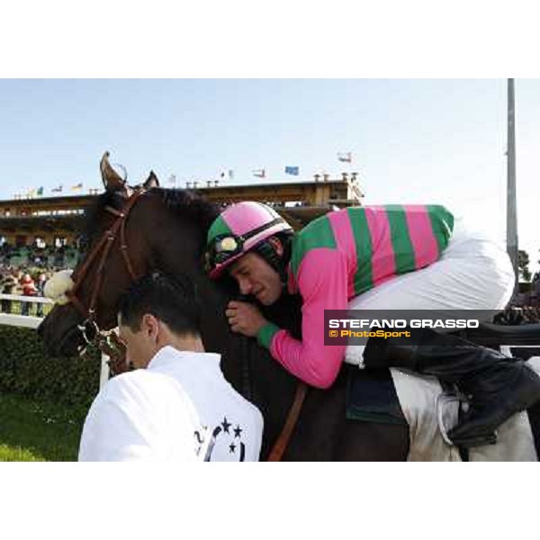 Mirco Demuro and Worthadd after winning the 127° Derby Italiano Rome, 8th may 2010 ph. Stefano Grasso