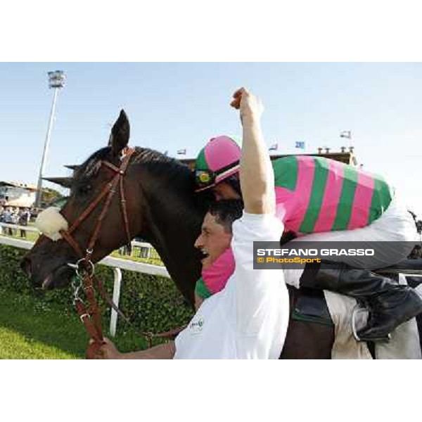 Mirco Demuro and Worthadd after winning the 127° Derby Italiano Rome, 8th may 2010 ph. Stefano Grasso