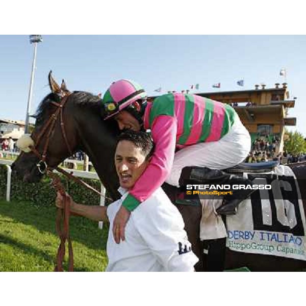 Mirco Demuro and Worthadd after winning the 127° Derby Italiano Rome, 8th may 2010 ph. Stefano Grasso