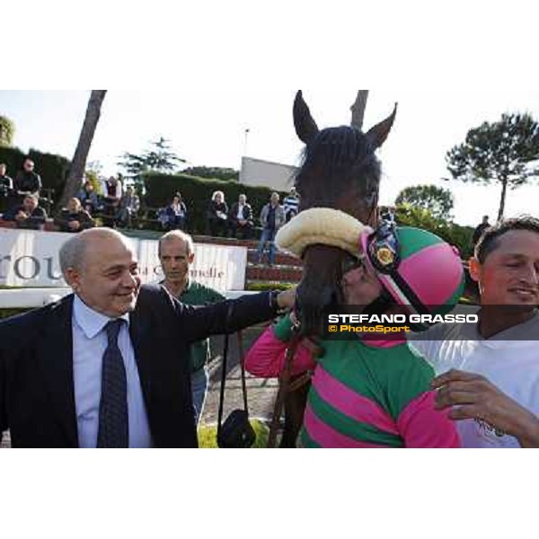 Vittorio Caruso, Mirco Demuro and Worthadd after winning the 127° Derby Italiano Rome, 8th may 2010 ph. Stefano Grasso