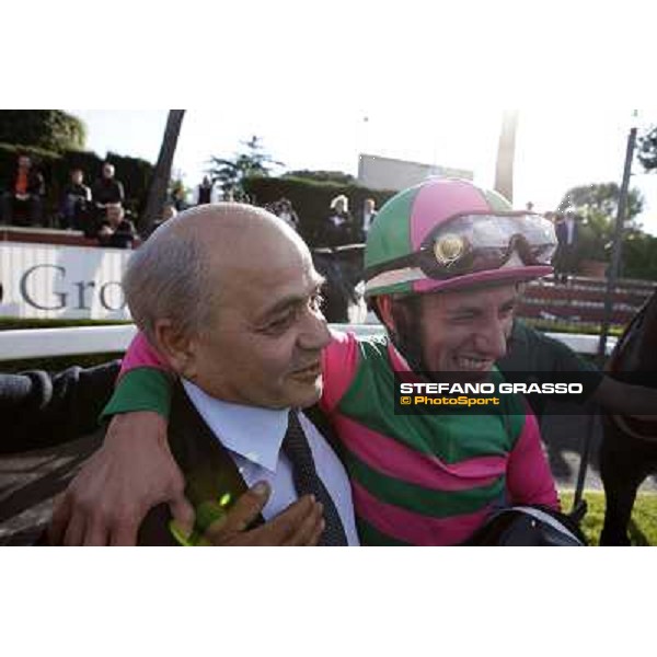 Vittorio Caruso, Mirco Demuro and Worthadd after winning the 127° Derby Italiano Rome, 8th may 2010 ph. Stefano Grasso