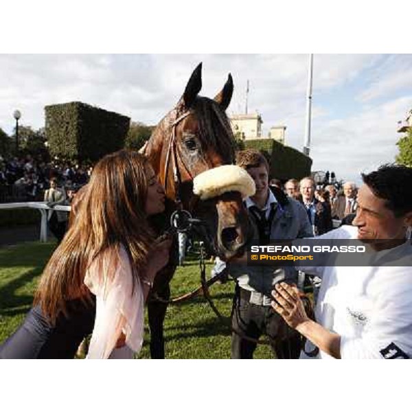 Cristiana Brivio Sforza and Worthadd after winning the 127° Derby Italiano Rome, 8th may 2010 ph. Stefano Grasso