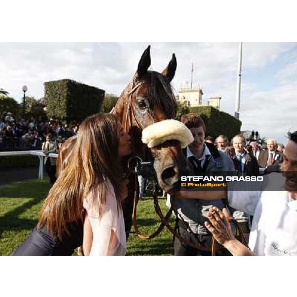 Cristiana Brivio Sforza and Worthadd after winning the 127° Derby Italiano Rome, 8th may 2010 ph. Stefano Grasso