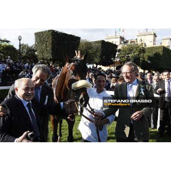 Vittorio Caruso, Worthadd and Diego Romeo after winning the 127° Derby Italiano Rome, 8th may 2010 ph. Stefano Grasso
