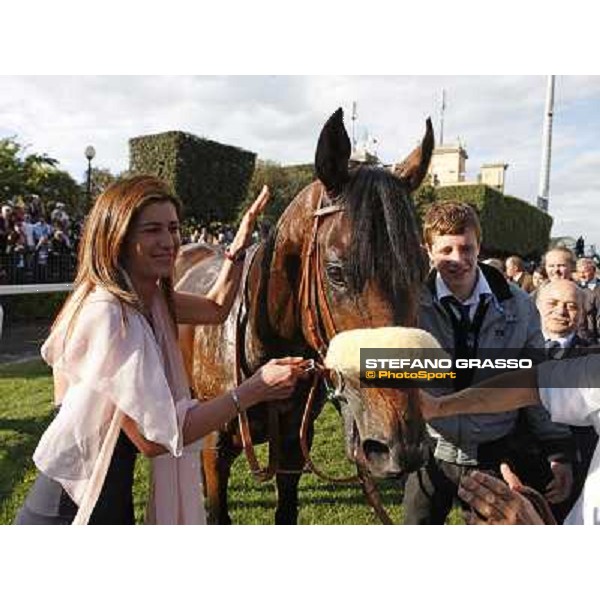Cristiana Brivio Sforza and Worthadd after winning the 127° Derby Italiano Rome, 8th may 2010 ph. Stefano Grasso