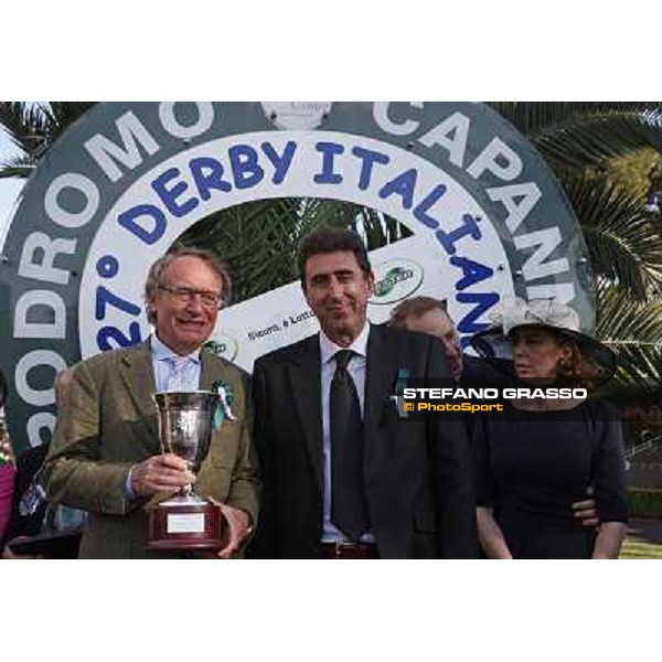 Tiziano Baggio and Diego Romeo during the prize giving ceremony of the 127° Derby Italiano Rome, 8th may 2010 ph. Stefano Grasso