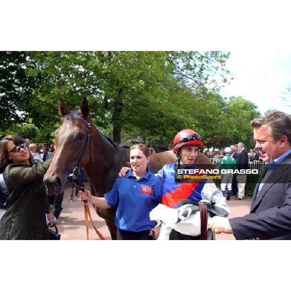 connection of Prix du Calvados -Haras du Logis Christophe Soumillon, Cours de la Reine and Peter Chapple-Hyam Deauville 21st august 2004 ph. Stefano Grasso