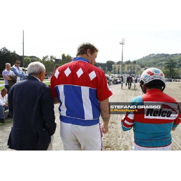 prize giving 3rd heat - Irving Rivarco - Edy and Pietro Gubellini with Harry Rantanen 61¡ Gp Lotteria Napoli, Agnano racetrack 2nd may 2010 ph. Stefano Grasso