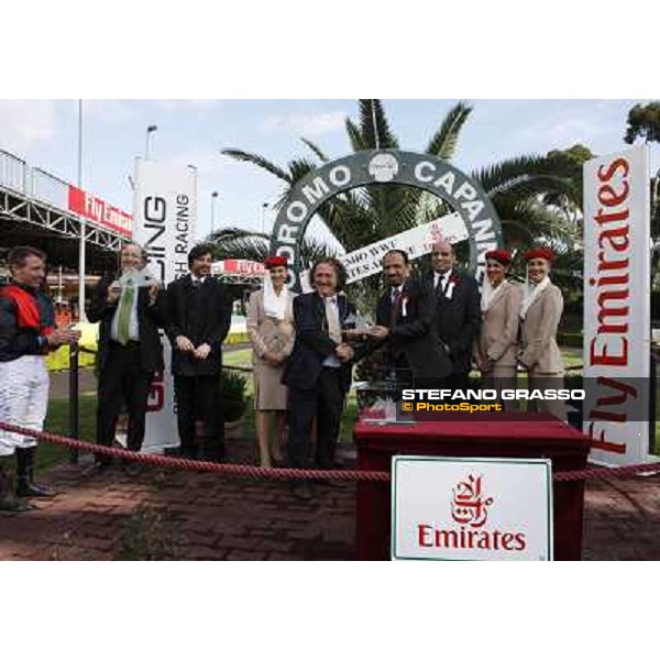 Riccardo Menichetti, Luca Maniezzi, Salvatore and Matteo Limata during the prize giving of the Premio WWF Emirates Airline Rome - Capannelle racetarck, 16th may 2010 ph. Stefano Grasso