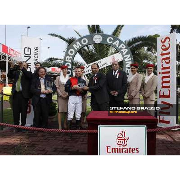 Riccardo Menichetti, Luca Maniezzi, Salvatore and Matteo Limata during the prize giving of the Premio WWF Emirates Airline Rome - Capannelle racetarck, 16th may 2010 ph. Stefano Grasso