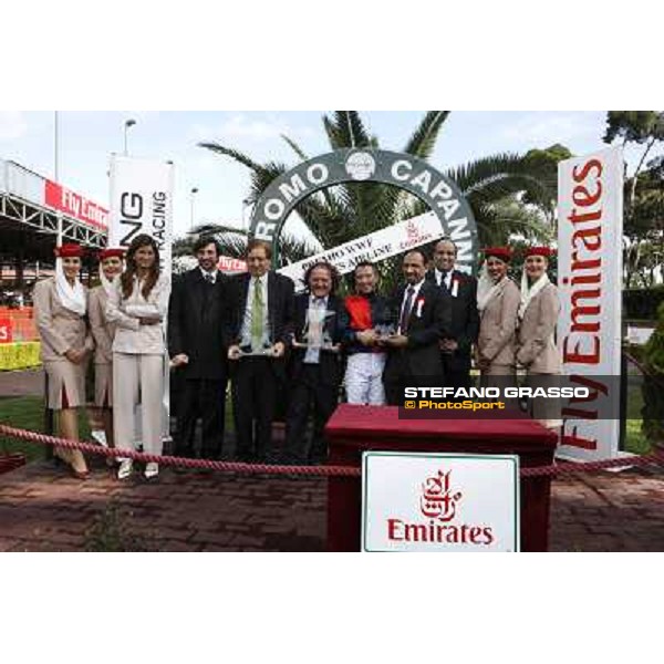 Riccardo Menichetti, Luca Maniezzi, Salvatore and Matteo Limata during the prize giving of the Premio WWF Emirates Airline Rome - Capannelle racetarck, 16th may 2010 ph. Stefano Grasso