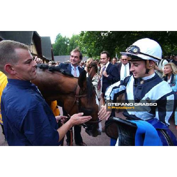 Christophe P.Lemaire and Pascal Bary with Divine Proportions in the winner circle of Prix Morny Casinos Barriere Deauville, 22th august 2004 ph. Stefano Grasso