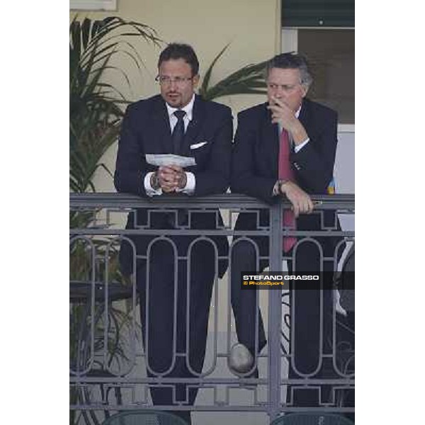 Francesco Chiarotto and Annibale Brivio Sforza in the owners enclosure Milan - San Siro racetrack, 30th may 2010 ph. Stefano Grasso