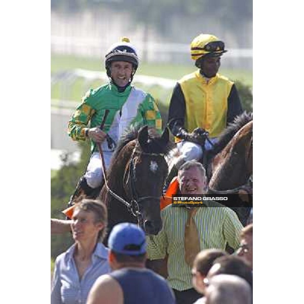 Neil Callan and Pressing enter the winner enclosure after winning the Premio Carlo Vittadini Milan - San Siro racetrack, 30th may 2010 ph. Stefano Grasso