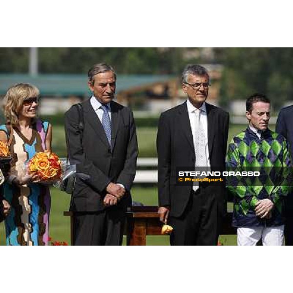 a portrait for Luca Cumani and Kieren Fallon after winning the Oaks Milan - San Siro racetrack, 30th may 2010 ph. Stefano Grasso