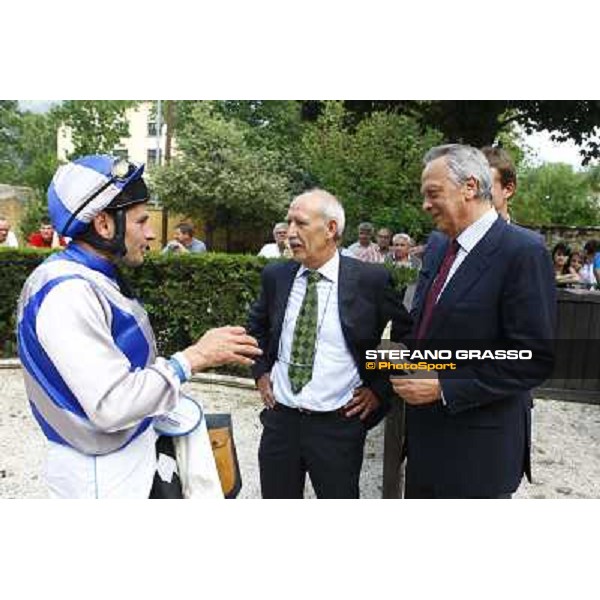 Frammassone\'s winning connection of Gran Corsa Siepi d\' Italia - Roberto Pais, Franco Contu and Dirk Fuhrmann Merano, 6th june 2010 ph. Stefano Grasso