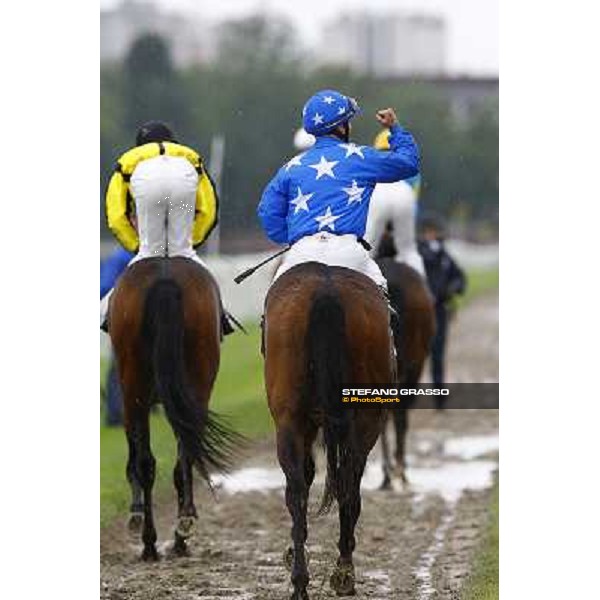 Umberto Rispoli on Paris to Peking returns home after winning the Premio Vittorio Crespi Milan, San Siro racetrack, 20th june 2010 ph. Stefano Grasso