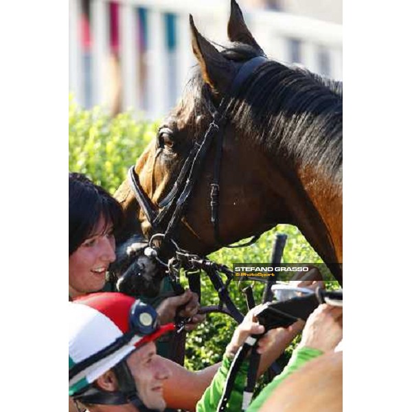 Mirco Demuro and Estejo after winning the Premio di Lombardia Milan - San Siro racetrack, 4th july 2010 ph. Stefano Grasso