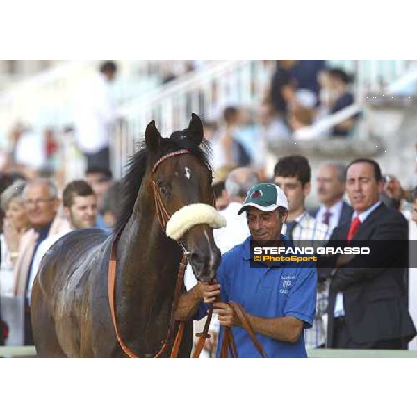 Arneb walks in the winner circle after winning the Premio Giuseppe de Montel Milan - San Siro racetrack, 4th july 2010 ph. Stefano Grasso