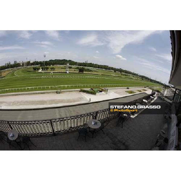a panoramic view of San Siro galopp racetrack shooted from the roof terrace Mllan - San Siro, 13th june 2010 ph. Stefano Grasso