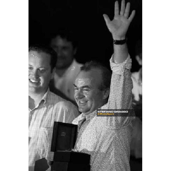 TORBOLE (TN) - The prize giving ceremony of VOLVO Laser SB3 World Championships won by Jerry Hill, Joe Llewellyn and Grant Rollers - GBR 3485 Torbole (TN), 27th july 2010 ph. Stefano Grasso 