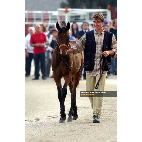 Vincenzo Marelli and Icaro del Ronco Milan San Siro racetrack 12th september 2004 ph. Stefano Grasso