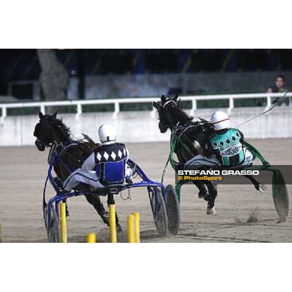 Maik Esper with Looney Tunes and Enrico Bellei with Italiano on the bend of the race off of the Campionato Europeo 2010 Cesena, 4th sept. 2010 ph.StefanoGrasso