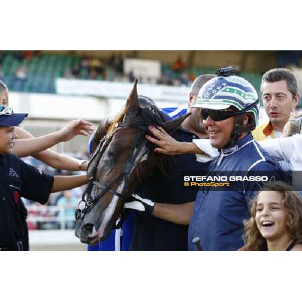 Marco Smorgon with Non Solo Bar after winning the Gran Premio avv. Carlo Marangoni Torino - Stupinigi racetrack, 12th sept. 2010 ph. Stefano Grasso